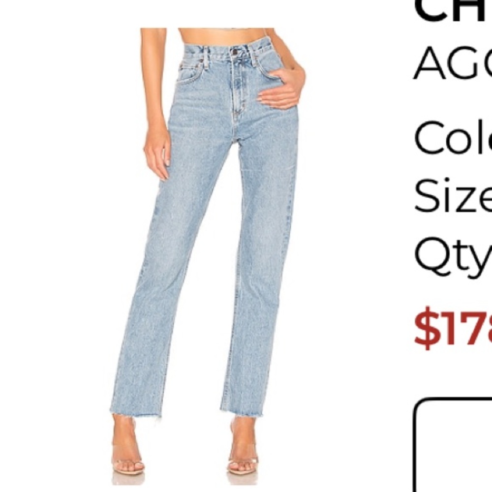 Agolde Merit High Rise Jeans - Light Blue